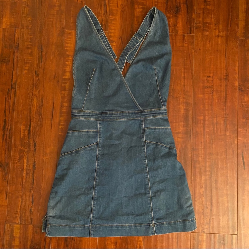 MUST GO - Free People Denim Overalls Dress